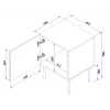 Öökapikomplekt 2 tk cama meble PALAZZO 44,5×40×59 cm must ja tammecraft — 1 uks, matt laminaat, metalljalad