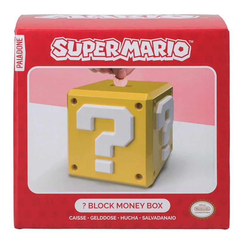 Rahakarp Paladone Super Mario küsimärkploki kujundusega mündipank