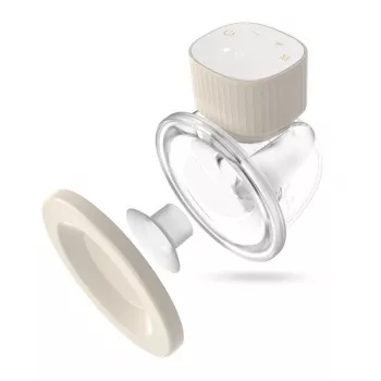 Juhtmeta elektrooniline rinnapump neno VENTO Three-Phase, laetav, kaasaskantav, LCD-ekraan, 150 ml pudel, BPA-vaba, beež