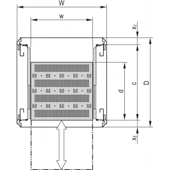 SCHROFF 19''- / rack- Rack Shelf extendable - 19\FA AUS 2HE C=500 RED 7035 (22130352)