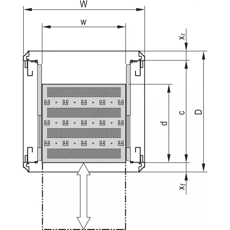 SCHROFF 19''- / rack- Rack Shelf extendable - 19\FA AUS 2HE C=500 RED 7035 (22130352)