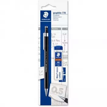Grafiitpliiats Staedtler 7785ABK25D HB kuusnurkne must/hõbedane, 1 tk