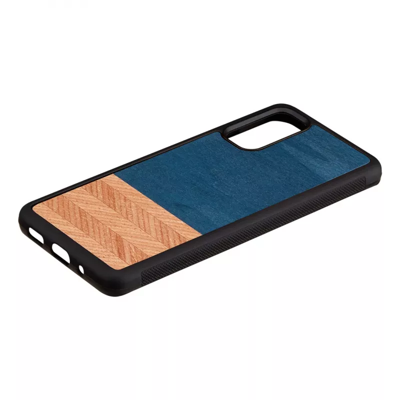 Telefonikott man and wood Galaxy S20 denim must
