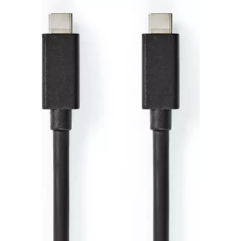 Nedis USB-kaabel | USB 3.2 Gen 2x2 | USB-C™ pistik - USB-C™ pistik | 100 W | 4K@60Hz | 20 Gbps | nikeldatud | 1,00 m | Ümmargune | PVC | Must | Karp
