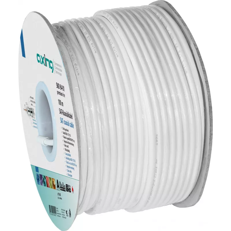 Koaksiaalkaabel Axing SKB09401 100 m PVC-kestaga 6,6 mm
