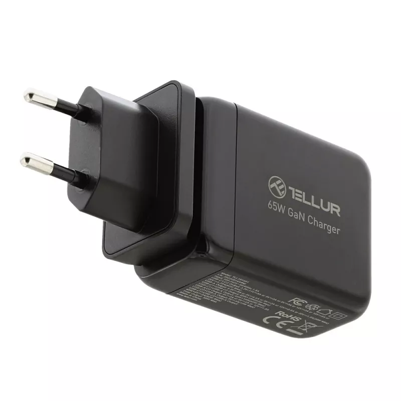 Seinalaadija Tellur TLL151451 65W, 3 porti (2x USB-C, 1x USB-A)