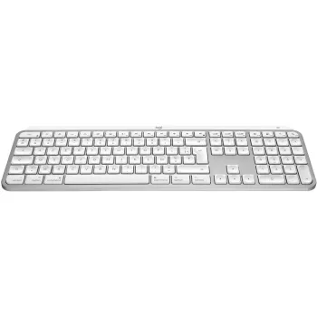 Logitech Master Series MX Keys S for Mac - klaviatuur - täissuuruses - taustvalgustusega - juhtmevaba - Bluetooth LE - AZERTY - prantsuse - kahvatu hall (920-011626)