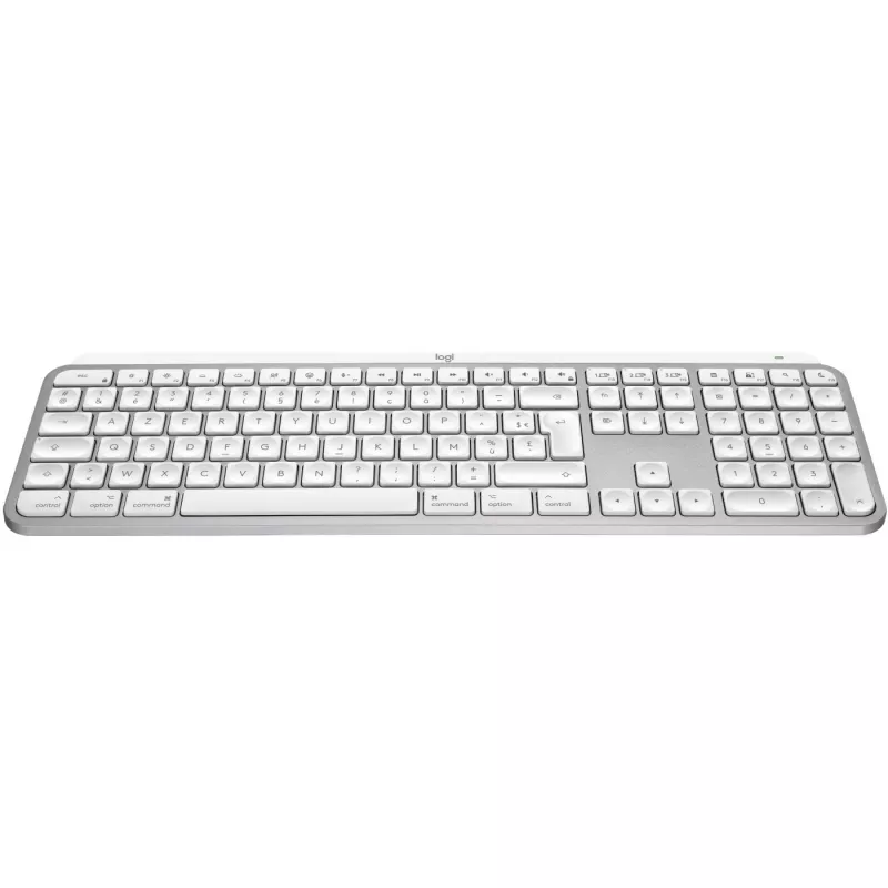 Logitech Master Series MX Keys S for Mac - klaviatuur - täissuuruses - taustvalgustusega - juhtmevaba - Bluetooth LE - AZERTY - prantsuse - kahvatu hall (920-011626)