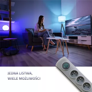 Liigpingekaitse Qoltec 50165 Hall 6 vahelduvvoolupistikupesa 230 V 1,8 m