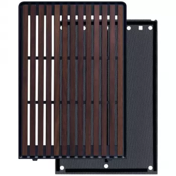 Mini-ITX/mATX arvutikorpus Lian Li A3-mATX Wood Edition — pähklipuust esipaneel, must korpus