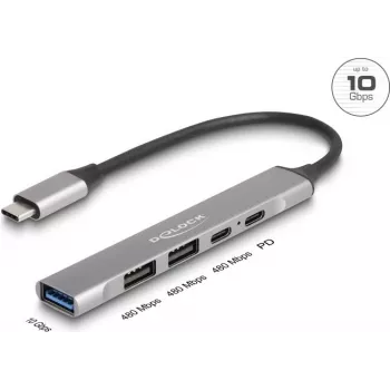 DeLOCK 64298 sülearvuti dokkijaam juhtmega USB 3.2 Gen 2 USB-C Hall