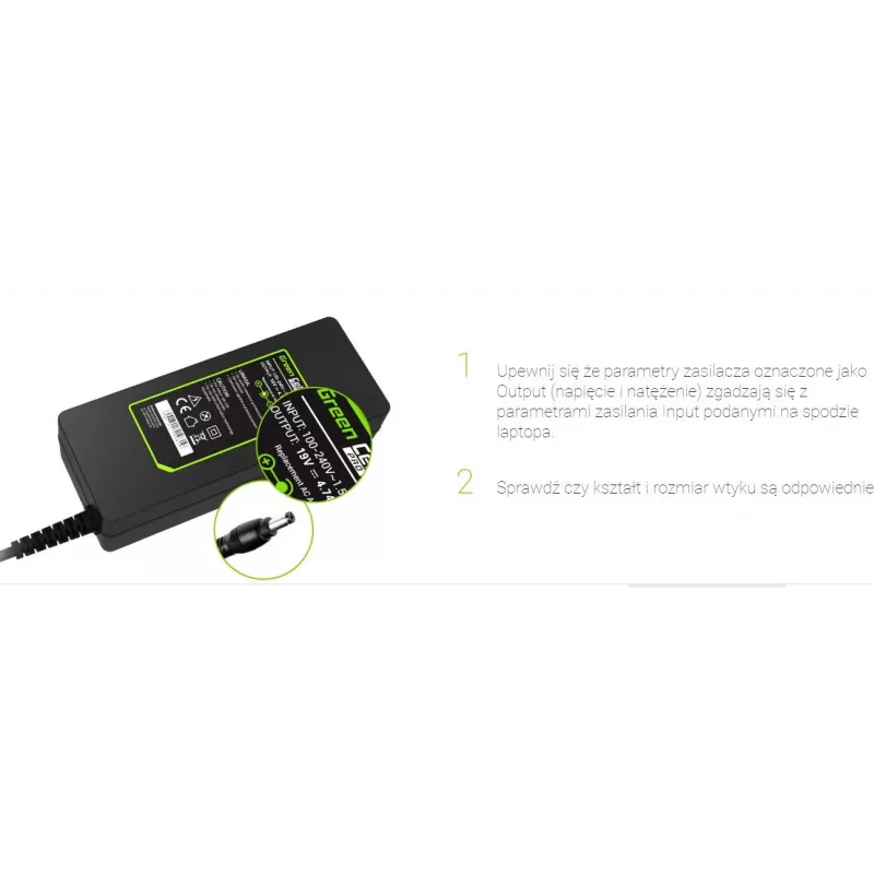 Siseruumide toiteadapter roheline Cell AD19P 40W Must