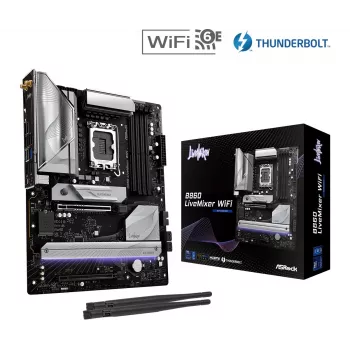 Emaplaat ASRock B860 LiveMixer WiFi — Intel B860, LGA 1851, ATX, DDR5, 4 DIMM, Wi‑Fi 6E, 2.5Gb LAN