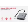 UNITEK ADAPTER USB-C, 2x HDMI, 4K@60HZ, MST, V1404B (V1404B)