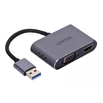 UNITEK V1304A videokaabli adapter 0,15 m USB Type-A HDMI + VGA (D-Sub) Hall