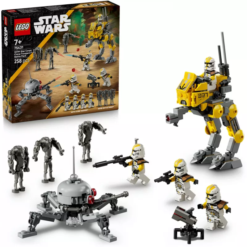 LEGO Star Wars komplekt 327th Star Corps Clone Troopers Battle 75431 — 258 osa, 7 minifiguuri, vanus 7+