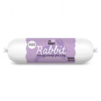 Koeramaius PAKA ZWIERZAKA Pepe Sausage Rabbit 200 g — küülikumaitseline pehme hüpoallergeenne vorstike, teravilja- ja gluteenivaba