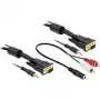Video kaabli adapter DeLOCK 84452 2 m VGA D-Sub 3,5 mm must
