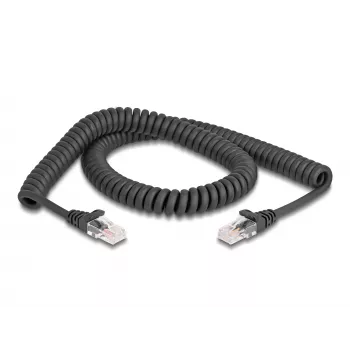 Võrgukaabel DeLOCK RJ45 spiraalkaabel isane-isane Cat.5e 2 m must