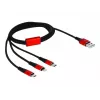DeLOCK - ainult laadimiskaabel - Lightning / USB - USB (M) kuni Micro-USB Type B, Lightning, USB-C (M) - 1,0 m - varjestatud - must (85892)