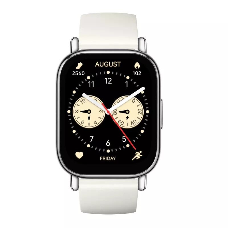 Nutikell Xiaomi Redmi Watch 5 Lite — 1,96-tolline AMOLED, GPS, 470 mAh, kuldne korpus, valge TPU-rihm