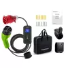 Qoltec mobiilne elektriauto laadija reguleeritav 2in1 Type2 | 7kW | 230V | CEE 3-pistik | Wi-Fi | LCD | kaasaskantav | seinakarp | 5m