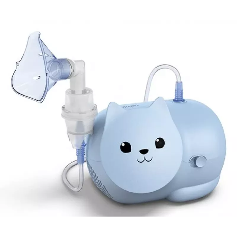 Võrknebulaator Omron Nami Cat NE-C303K-KDE — lauapealne inhalaator, 0,35 ml/min, lastele ja täiskasvanutele, sinine, W235×D148×H157 mm