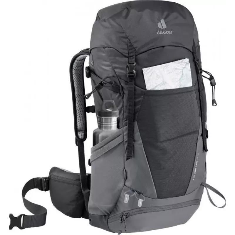 Seljakott DEUTER Futura Pro 34 SL, naiste matkakott, 34 L, 1,56 kg, ventilatsioon, hüdratatsioon 3 L, kiivrikinnitus, sisemine terasraam
