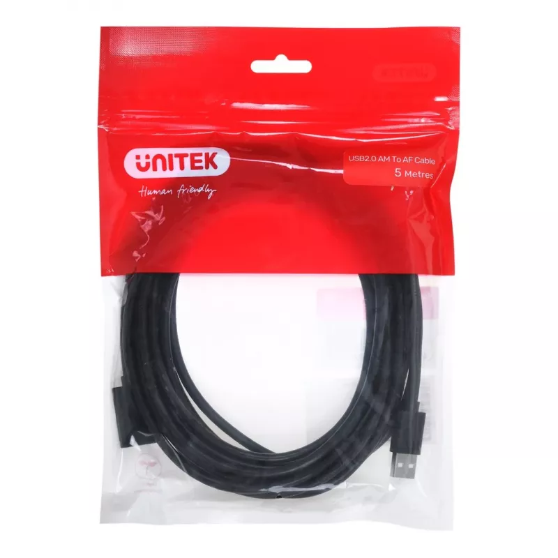 USB-pikenduskaabel Unitek Y‑C418GBK 5 m USB A USB A USB 2.0, must