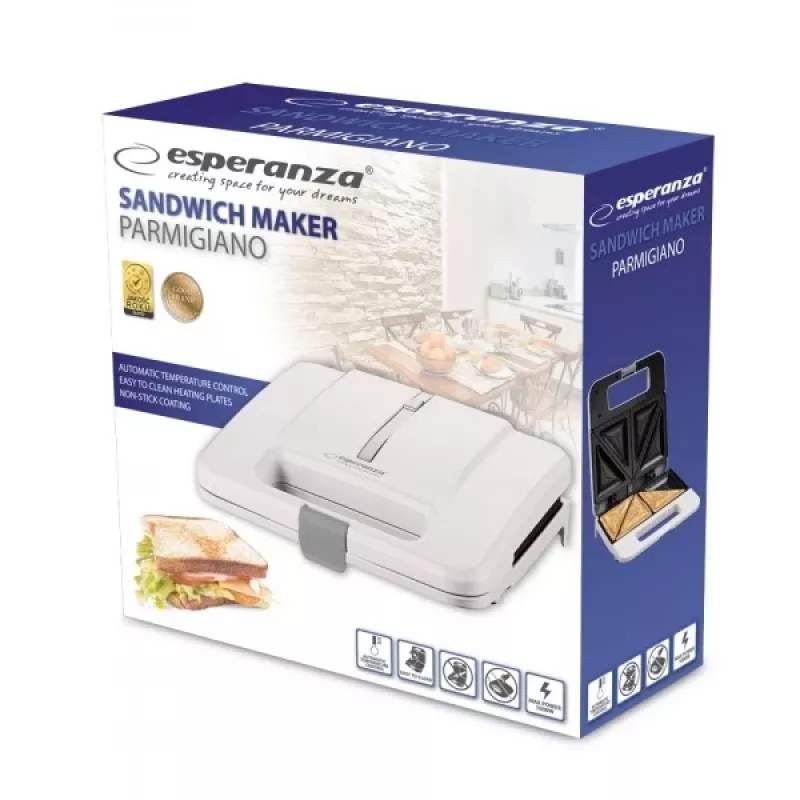 Esperanza EKT010W võileivagrill 1000 W Valge