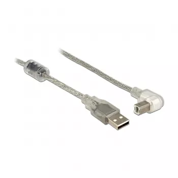 USB-kaabel DeLOCK 84811 USB 2.0 0,5 m USB A USB B Hõbedane Läbipaistev