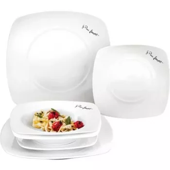 Nõudekomplekt LAMART LT9002 — 6 tk portselanist taldrikut: 2×25cm, 2×20cm, 2×17cm, valge