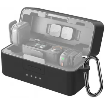 PULUZ Silikoonist laadimiskarbi kaitsekate DJI Mic 3 jaoks (must)