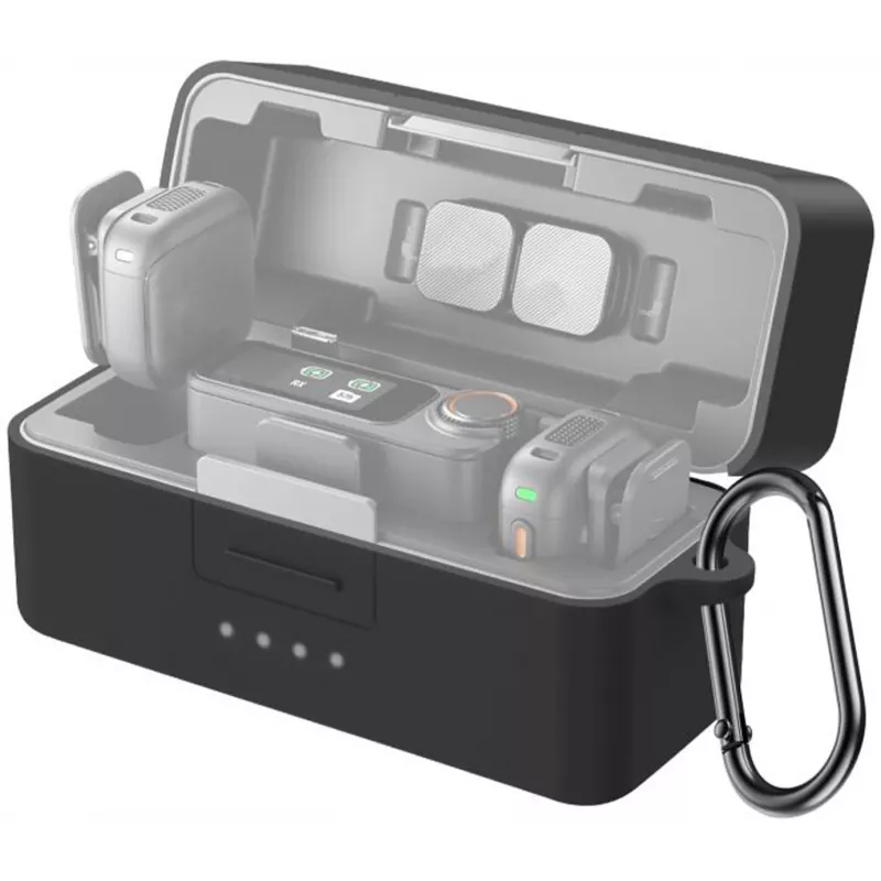 PULUZ Silikoonist laadimiskarbi kaitsekate DJI Mic 3 jaoks (must)