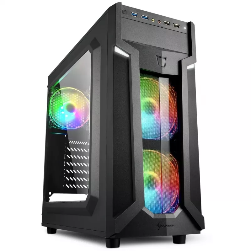 PC korpus Sharkoon VG6-W RGB Midi Tower Must