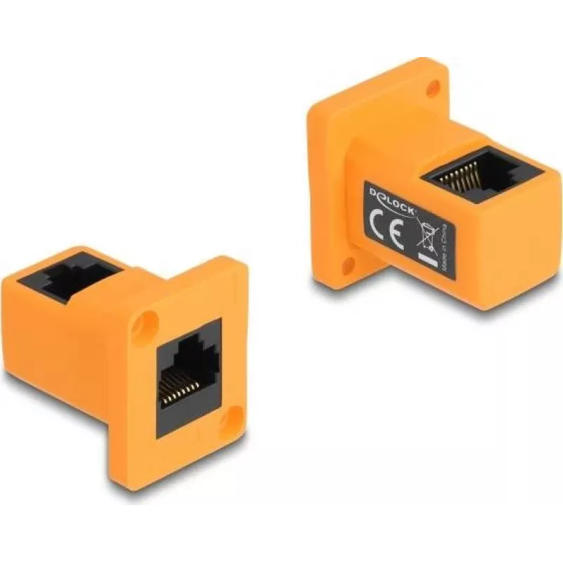 DeLOCK D-Type Module RJ45 pesa-pesa 90° nurga all oranž