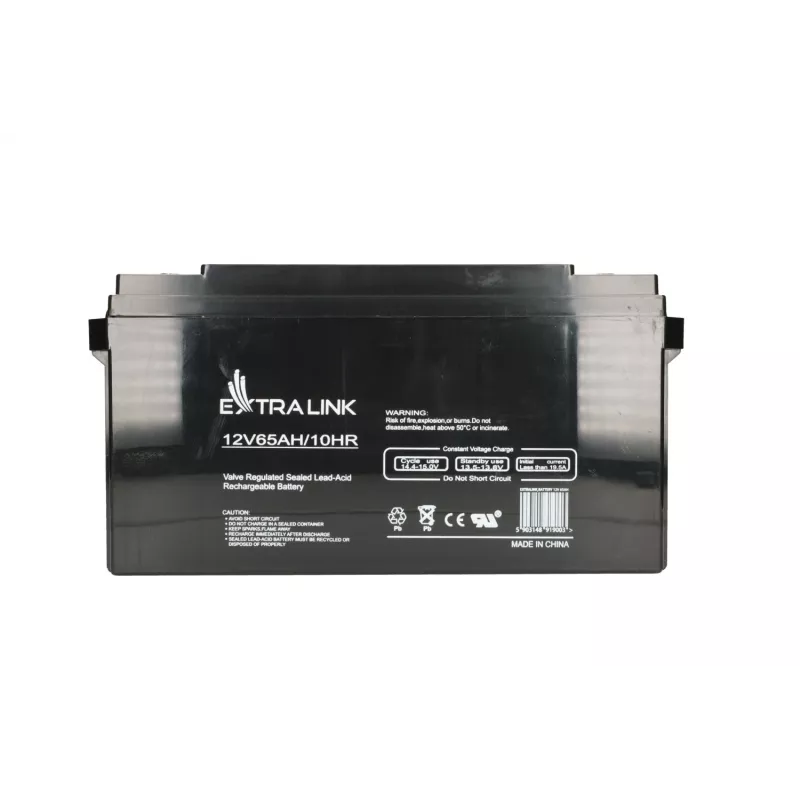 Suletud pliiaku Extralink Accumulator AGM 12V 65Ah, VRLA, must, 1 tk