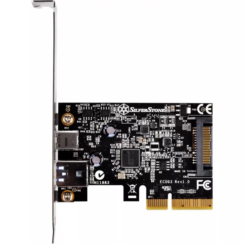 SilverStone ECU03 - USB-adapter - PCIe 2,0 x2 Low Profile - USB-C 3,1 x 1 + USB-C x 1 (SST-ECU03)