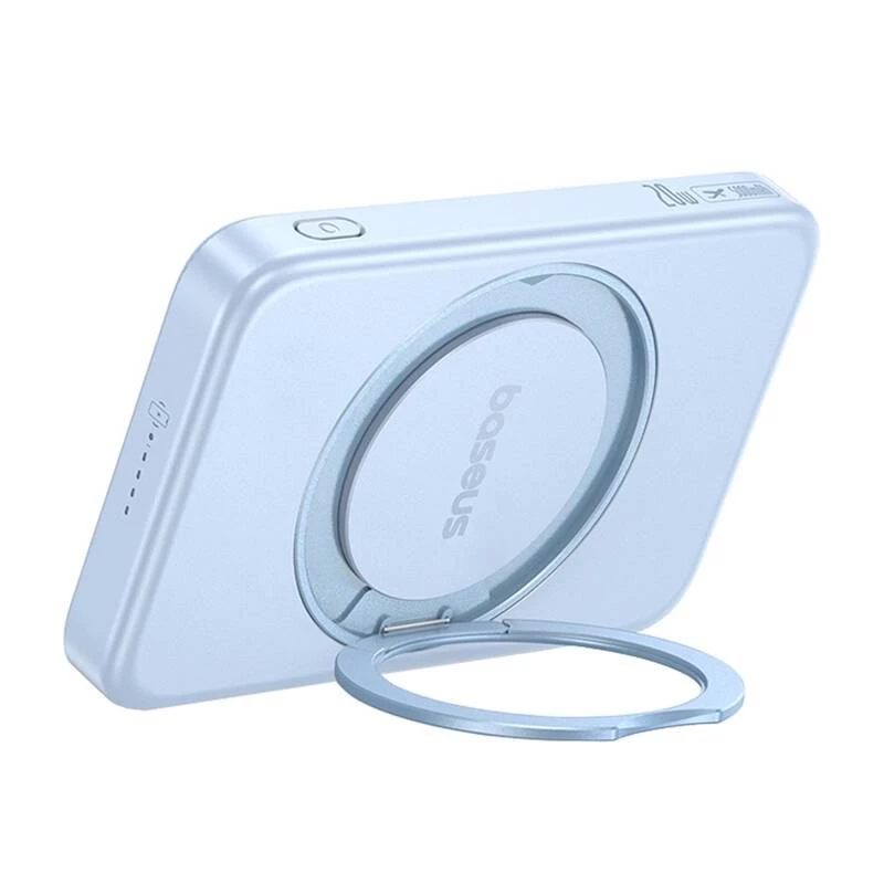 Akupank Baseus PicoGo Qi2 5000 mAh 20 W sinine kaasaskantav laadija juhtmevaba ja juhtmega
