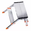 Koklapitav astmelaud Krause Treppy Silver 130020 — alumiinium, 2 astet, kandevõime 150 kg, kokkupandult 55×20 cm, kaal 2 kg