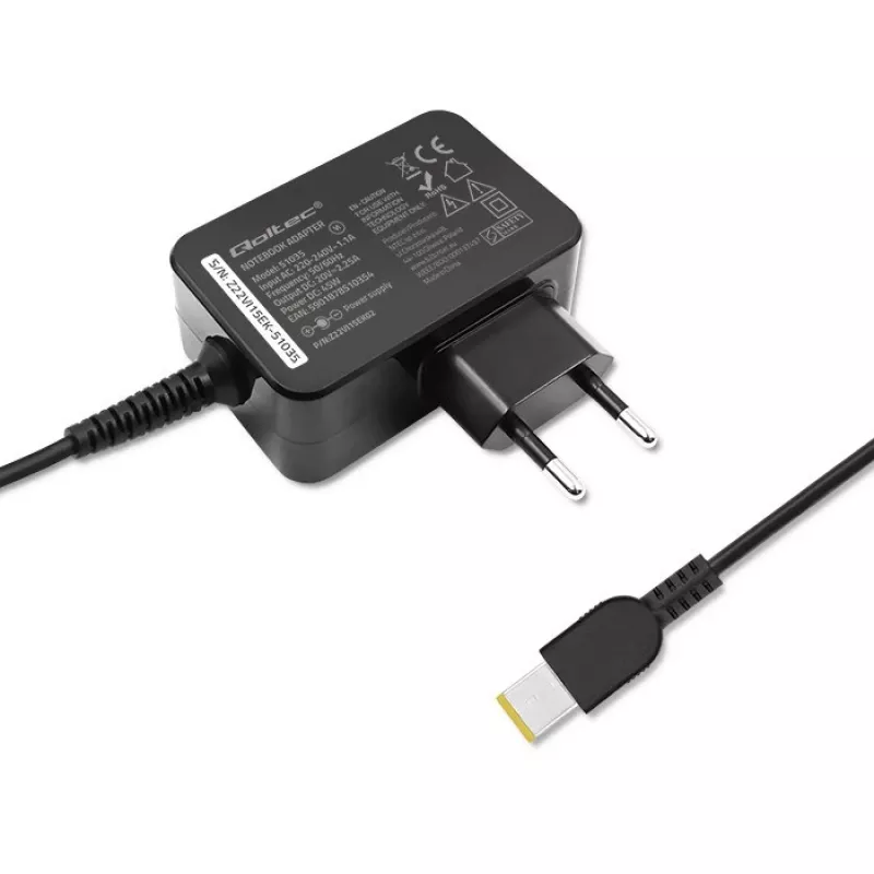 Toiteadapter Qoltec 51035 45W siseruumidesse must 220-240V