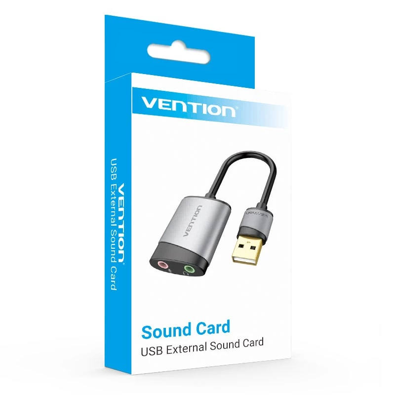 Vention USB-väline helikaart 0,15 m hall metall