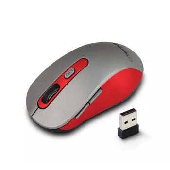 Juhtmevaba optiline hiir ESPERANZA EM131R 2,4 GHz, 1600 DPI, mõlemakäeline, nano-USB-vastuvõtja, 6 nuppu, hall