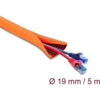 Kaablikaitse spiraal isesulguv kahekihiline 5 m x 19 mm DELOCK 19028 oranž