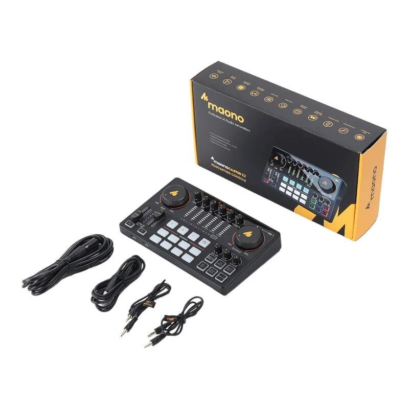 MAONO AME2 must USB-heli liides, kompaktne lauaarvuti helikaart sisseehitatud efektidega