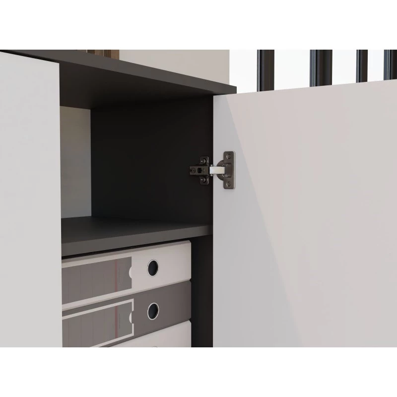 OLIV 2D CLOSED SHELVING UNIT, ANTHRACITE/Valge SET