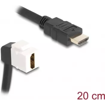 DeLOCK Keystone Module kaabel HDMI isane emasele 90° nurga all 8K 60 Hz 20 cm must
