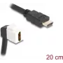 DeLOCK Keystone Module kaabel HDMI isane emasele 90° nurga all 8K 60 Hz 20 cm must