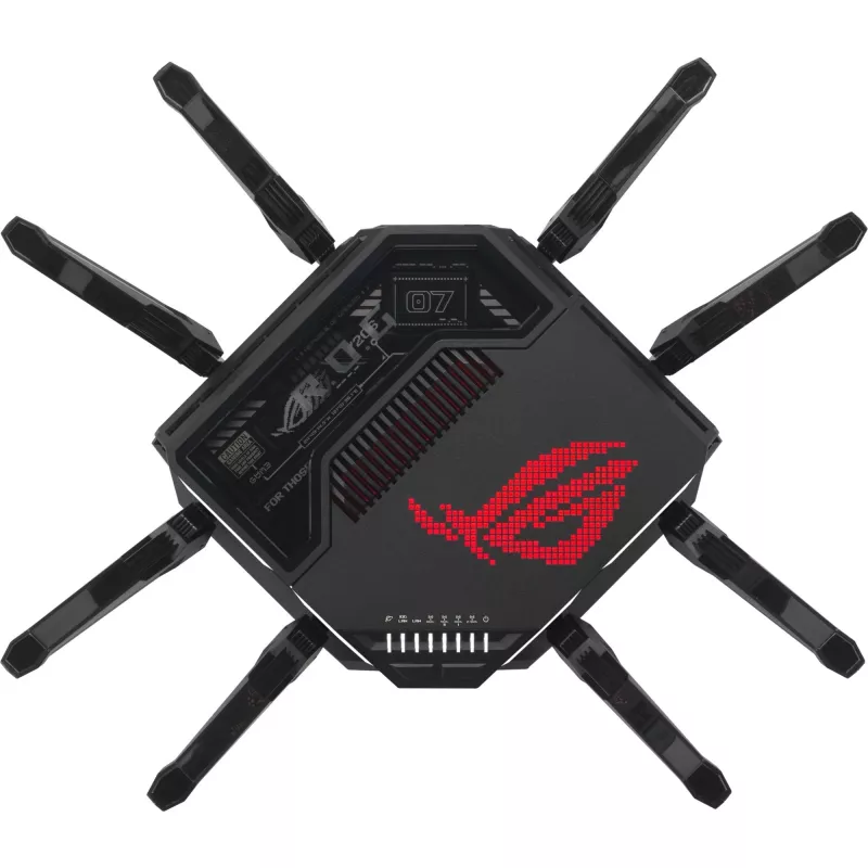 ASUS ROG Rapture GT-BE98 traadita ruuter 10 Gigabit Ethernet neljasagedusriba (2,4 GHz / 5 GHz-1 / 5 GHz-2 / 6 GHz) Must