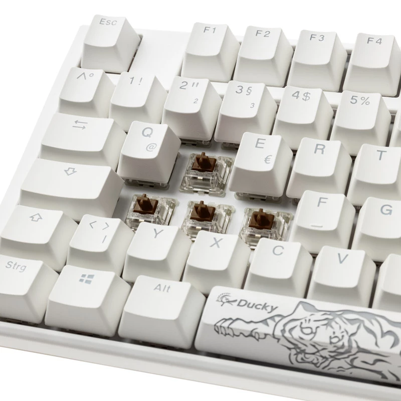 Ducky One 3 Classic Pure Valge TKL mänguriklaviatuur RGB LED - MX-Brown klaviatuur USB Saksa valge (DKON2187ST-BDEPDPWWWSC1)